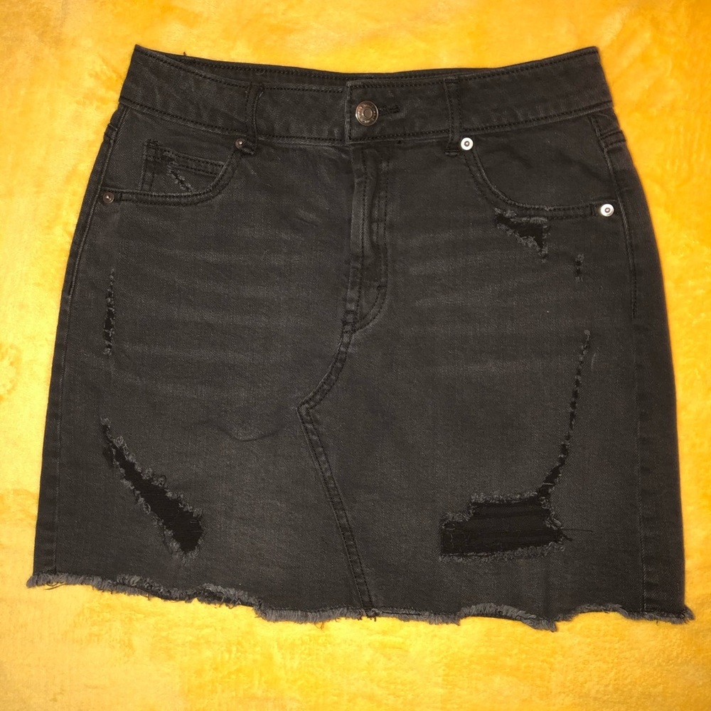 Black Denim Skirt